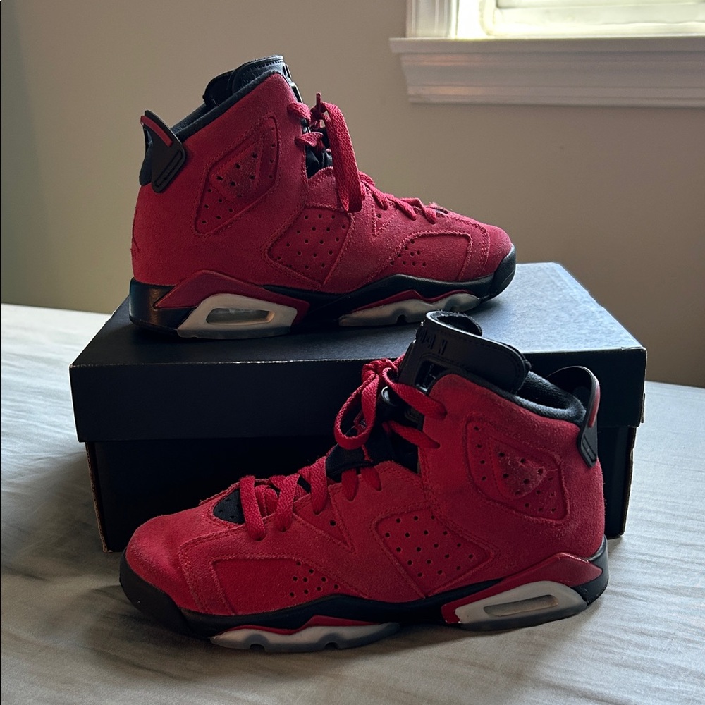 Jordan Kids Red and Black High-Top Sneakers